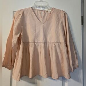 Chelsea & Violet Girls Light Pink Peplum Blouse